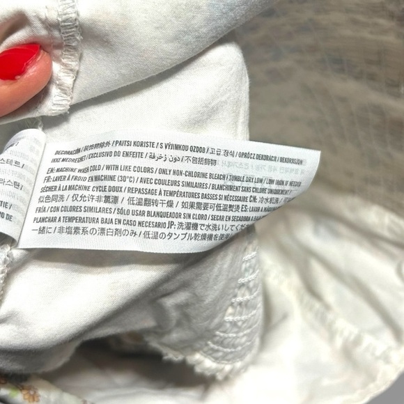 Abercrombie & Fitch Lined Puff Ballon Sleeve Crop Top Floral Keyhole size Medium - Picture 8 of 8